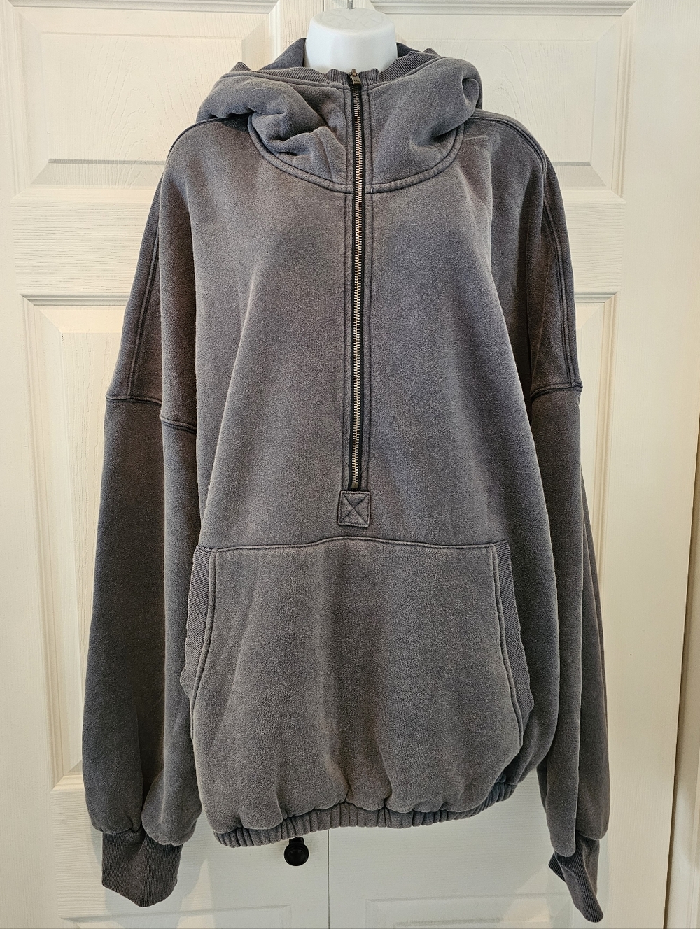 AMPERSAND AVE Hooded Half-Zip Pullover Sweatershirt